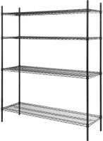JE362 Essentials epoxy gecoate stelling met 4 legborden flatpack zwart