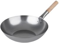 Zacht Stalen Wok | Platte Bodem | 35,5cm | Vogue | K297