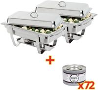 SPECIALE AANBIEDING x2 Olympia Milan Chafing Dish met x72 Olympia brandpasta gel | S601