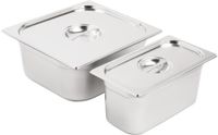 Vogue SA240 RVS Gastronorm Bakken Set 1/3 en 2/3 met Deksels