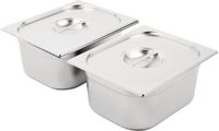 Vogue SA245 RVS Gastronorm Bakken Set 2 x 1/2 met Deksels