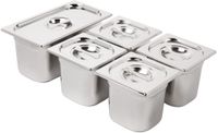 Vogue SA246 RVS Gastronorm Bakken Set 1/3 en 4 x 1/6 met Deksels