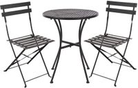 Bolero Stalen Tuinset Zwart (tafel en Twee Stoelen) - SA658