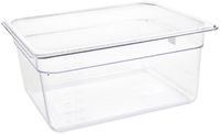 Polycarbonaat Bak | Transparant | Gn1/2 | 15cm Hoog | Vogue | U230