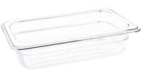 Polycarbonaat Bak | Transparant | Gn1/4 | 6.5cm Hoog | Vogue | U236