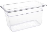 Polycarbonaat Bak | Transparant | Gn1/4 | 15cm Hoog | Vogue | U238