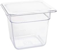 Polycarbonaat Bak | Transparant | Gn1/6 | 15cm Hoog | Vogue | U241