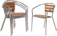 Bolero aluminium en essenhouten stoel 73cm (4 stuks) | U421
