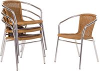 Bolero aluminium en rotan stoel naturel | U422