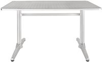 Bolero rechthoekige RVS tafel met dubbele tafelpoot 120cm | U432