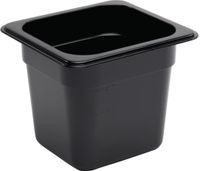 Polycarbonaat Bak | Zwart | Gn1/6 | 15cm Hoog | Vogue | U471