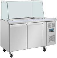 Polar U-Serie Tweedeurs Saladette met Vierkant Kuchscherm - Polar UA017