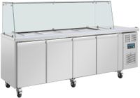 Polar U-Serie Vierdeurs Saladette met Vierkant Kuchscherm - Polar UA019