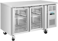 UA068 Polar U Series koelwerkbank met twee glazen deuren
