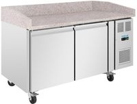 Polar UA081 U-Series Dubbele Deur Pizza Werkbank met Granieten Blad 428Ltr
