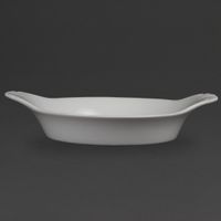 Olympia Whiteware ronde gratin ovenschaaltjes met handvatten 22cm | W433