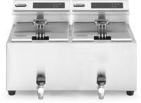 Hendi Friteuse Mastercook met aftapkraan digitaal - 2 x 8 l | 207376