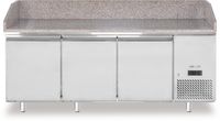 Arktic 220252 Pizzakoelwerkbank met granieten werkblad, 3-deurs, , 375L, graniet, 230V/400W, 2010x800x(H)875mm