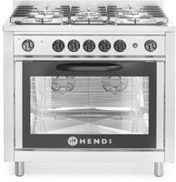 Gasfornuis - 5 pits met elektrische oven - Hendi 225707