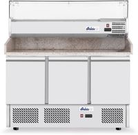 Arktic Pizzawerkbank met 3 deuren en koelvitrine 380+40L - 232033