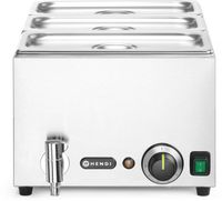 Ranger Set: Bain-Marie met Afvoerkraan + 3x GN 1/3 en Deksel, HENDI, GN 1/1, 230V/1000W, 604x332x(H)242mm - 238868