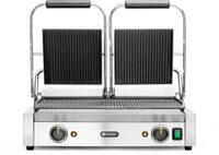 Hendi Contactgrill dubbel boven onder geribd 230V 3600W | 263709