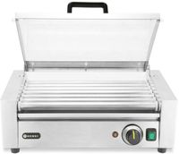 HENDI 268636 Worstrolgrill, 1-zone met energiebesparend deksel, , 230V/620W, 566x375x(H)259mm