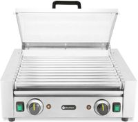 HENDI 268650 Worstrolgrill – 2 zones met energiebesparend deksel, , 220-240V/980W, 566x527x(H)259mm