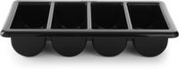 Hendi Bestekbak 4 vaks zwart GN 1/1 100 mm PP | 552315