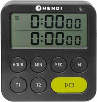 Timer Dubbele, HENDI, Zwart, 82x20x(H)86mm - 582046