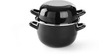 Hendi Mosselpan zwart emaille 180 mm 2,3 l | diameter 19cm | 625002