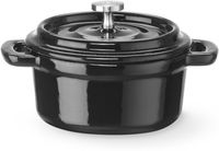 HENDI 626894 Braadpan geëmailleerd gietijzer, , 0,27L, Zwart, 130x100x(H)48mm