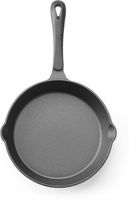 Gietijzeren Skillet, HENDI, Zwart, Diameter 20 cm - Hoogte 4 cm - 629321