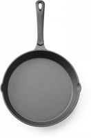 Gietijzeren Skillet, HENDI, Zwart, Diameter 25 cm - Hoogte 4 cm - 629338