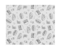 HENDI 678268 Vetbestendig papier, , Illustratie fast-food patroon, 500 st., 200x250mm