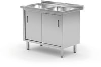 Dubbele Spoeltafel met Kast – Gelast. - HENDI - Profi Line - 1000x600x(H)850mm - 813690