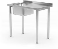 HENDI 816776 Spoeltafel, met bouten, , Kitchen Line, spoelbak aan de linkerkant, 800x600x(H)850mm