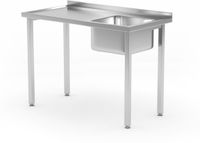 HENDI 816783 Spoeltafel, met bouten, , Kitchen Line, spoelbak aan de rechterkant, 1000x600x(H)850mm