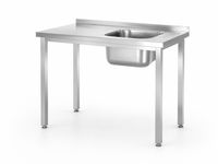 HENDI 816783 Spoeltafel, met bouten, , Kitchen Line, spoelbak aan de rechterkant, 1000x600x(H)850mm