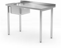 HENDI 816790 Spoeltafel, met bouten, , Kitchen Line, 1000x600x(H)850mm