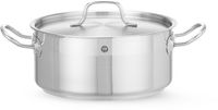 Kookpan Laag - met Deksel - HENDI - Profi Line - 4,8 Liter - Diameter 24 cm - Hoogte 10,5 cm - 830406