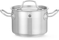 Kookpan Middel - met Deksel - HENDI - Profi Line - 2L - Diameter 16 cm - Hoogte 11 cm - 831007