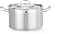 Kookpan Middel - met Deksel - HENDI - Profi Line - 7L - Diameter 24 cm - Hoogte 15 cm - 831403