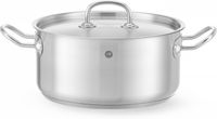 Kookpan Laag - met Deksel - HENDI - Kitchen Line - 4,9 Liter - Diameter 24 cm - Hoogte 11 cm - 836026