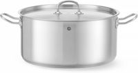 Kookpan Laag - met Deksel - HENDI - Kitchen Line - 12L - Diameter 32 cm - Hoogte 15 cm - 836040