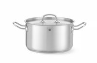 Kookpan Middel - met Deksel - HENDI - Kitchen Line - 6L - Diameter 24 cm - Hoogte 13,5 cm - 836309