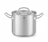 Kookpan Hoog - met Deksel - HENDI - Kitchen Line - 2,8 Liter - Diameter 16 cm - Hoogte 14 cm - 837108