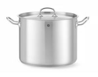 Kookpan Hoog - met Deksel - HENDI - Kitchen Line - 13,5 Liter - Diameter 28 cm - Hoogte 22 cm - 837405