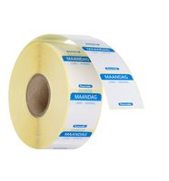 HENDI 850473 Voedselveiligheid dagstickers, herbruikbaar, , Maandag, Blauw, 1000 st., 25x25mm