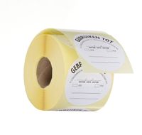 HENDI 850558 Herbruikbare sticker voor voedselveiligheid, “GEBRUIK VÓÓR”, , Wit, 500 st., ⌀50mm